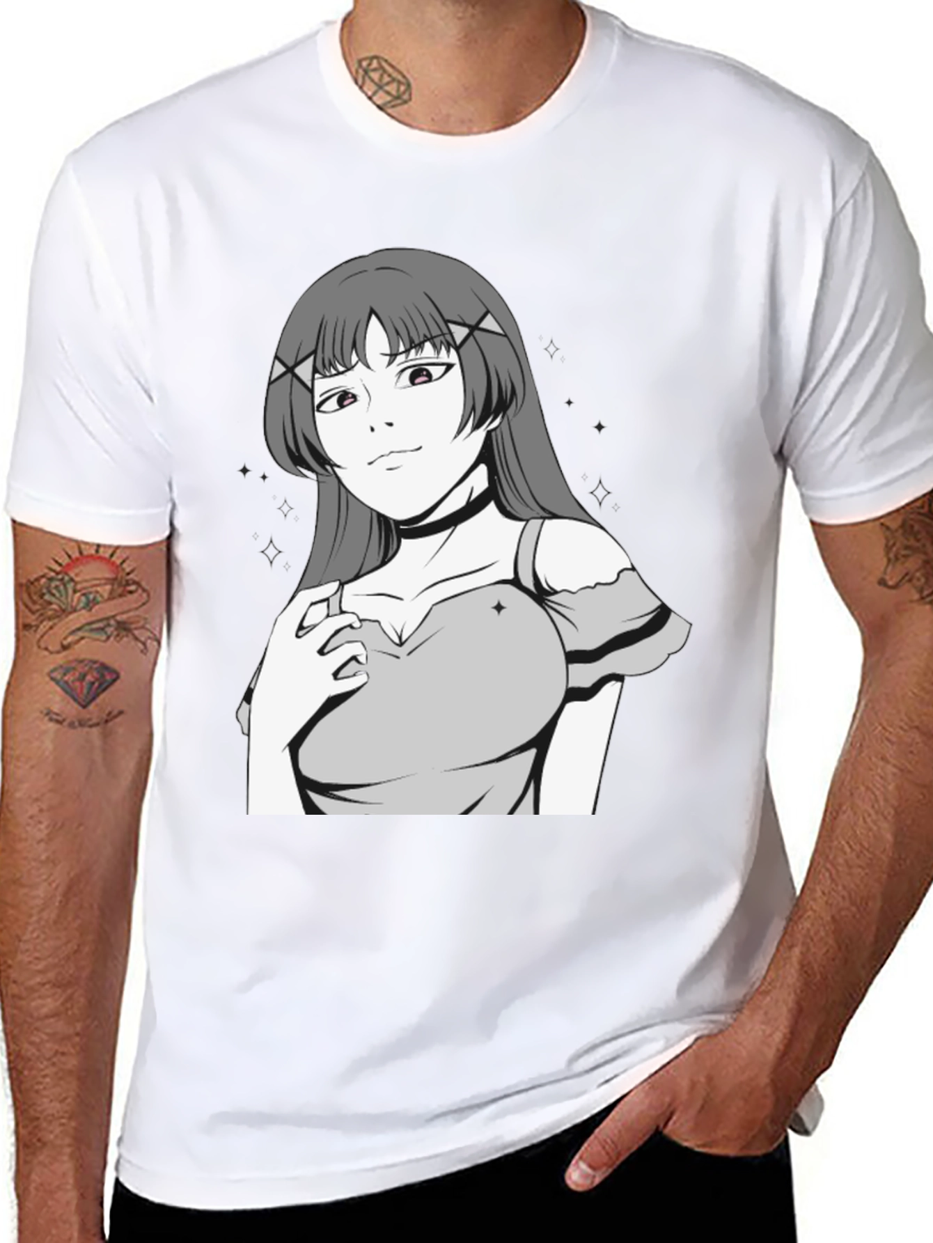 Anime Girl Graphic Black T-Shirt