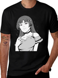Anime Girl Graphic Black T-Shirt