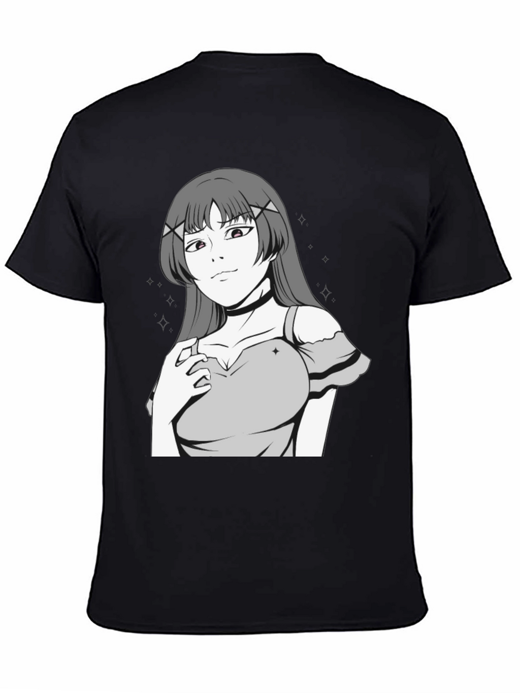 Anime Girl Graphic Black T-Shirt