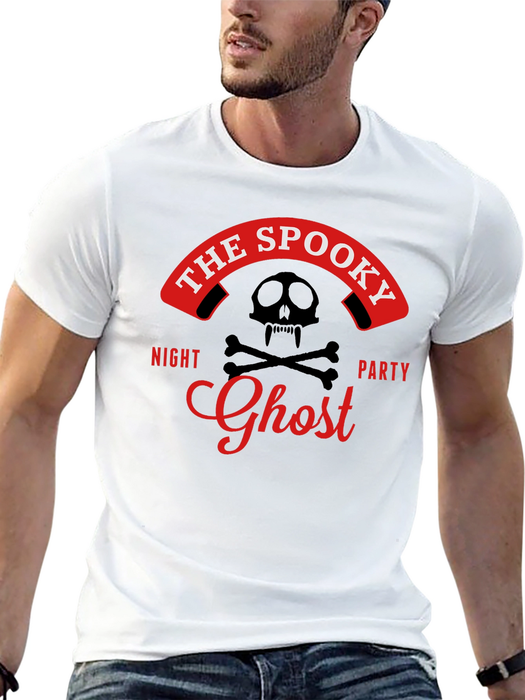 Spooky Ghost Night Party T-Shirt - Skull & Bones