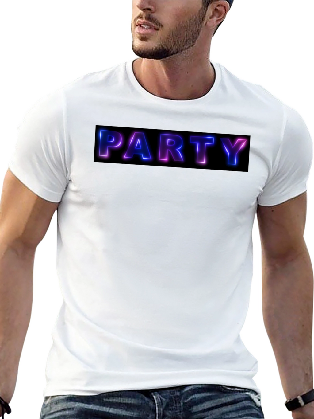 Party Neon Graphic Black T-Shirt