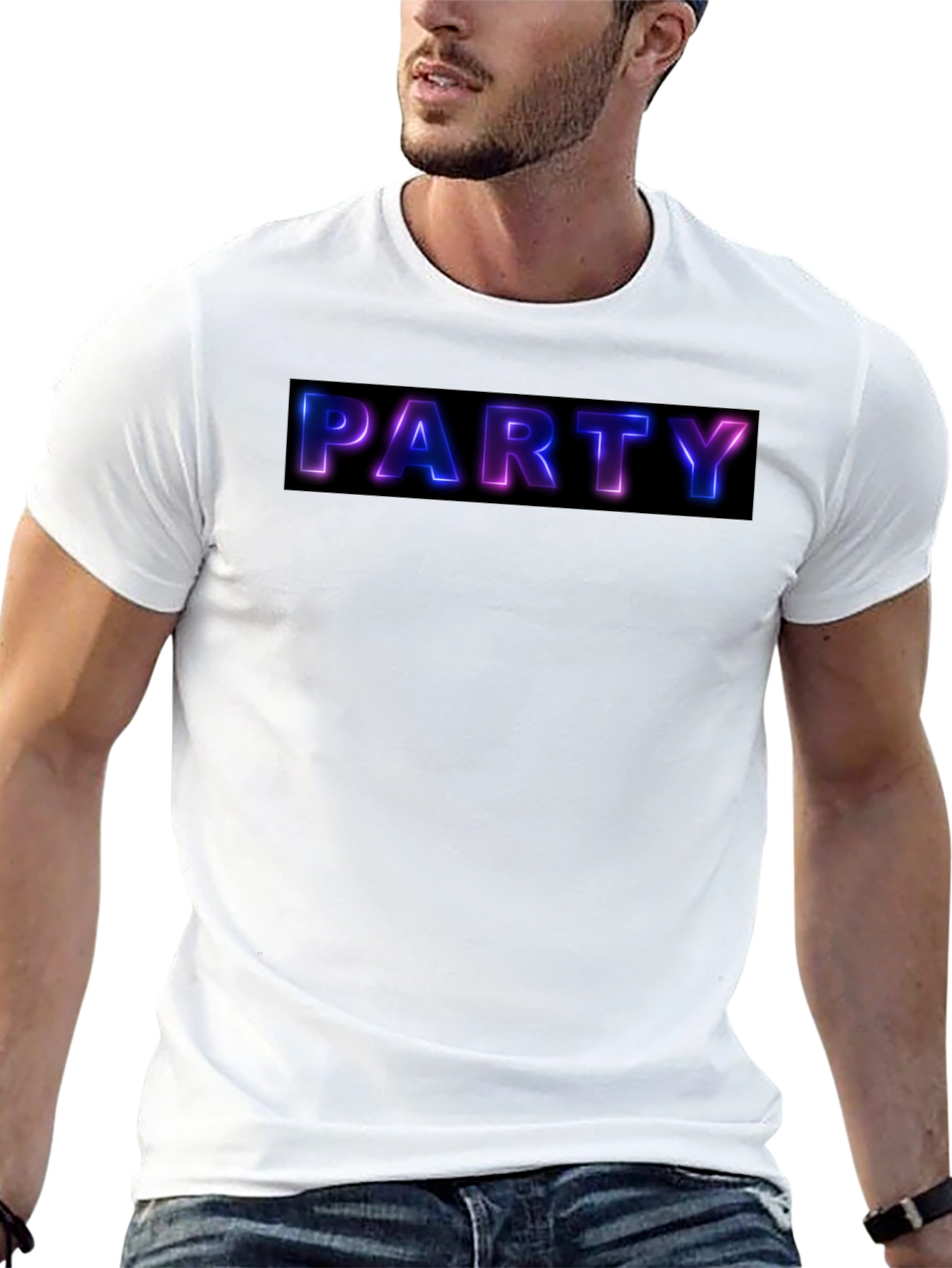 Party Neon Graphic Black T-Shirt