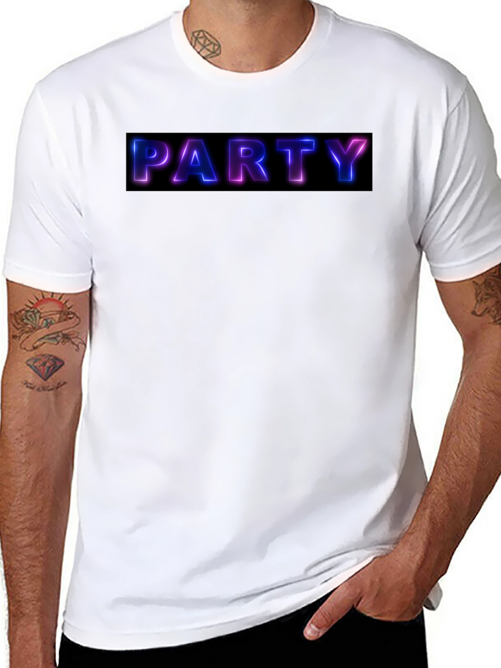 Party Neon Graphic Black T-Shirt