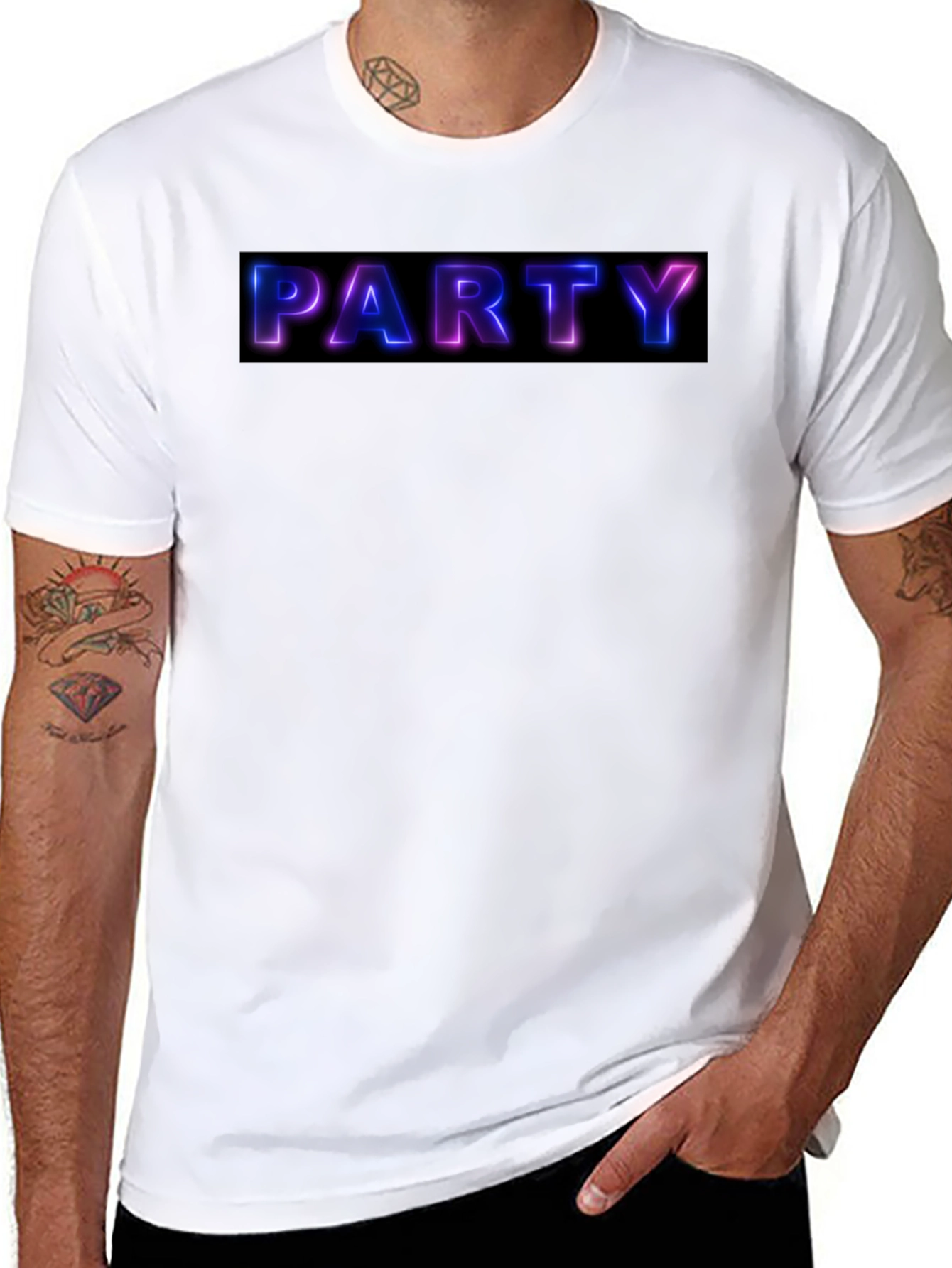 Party Neon Graphic Black T-Shirt