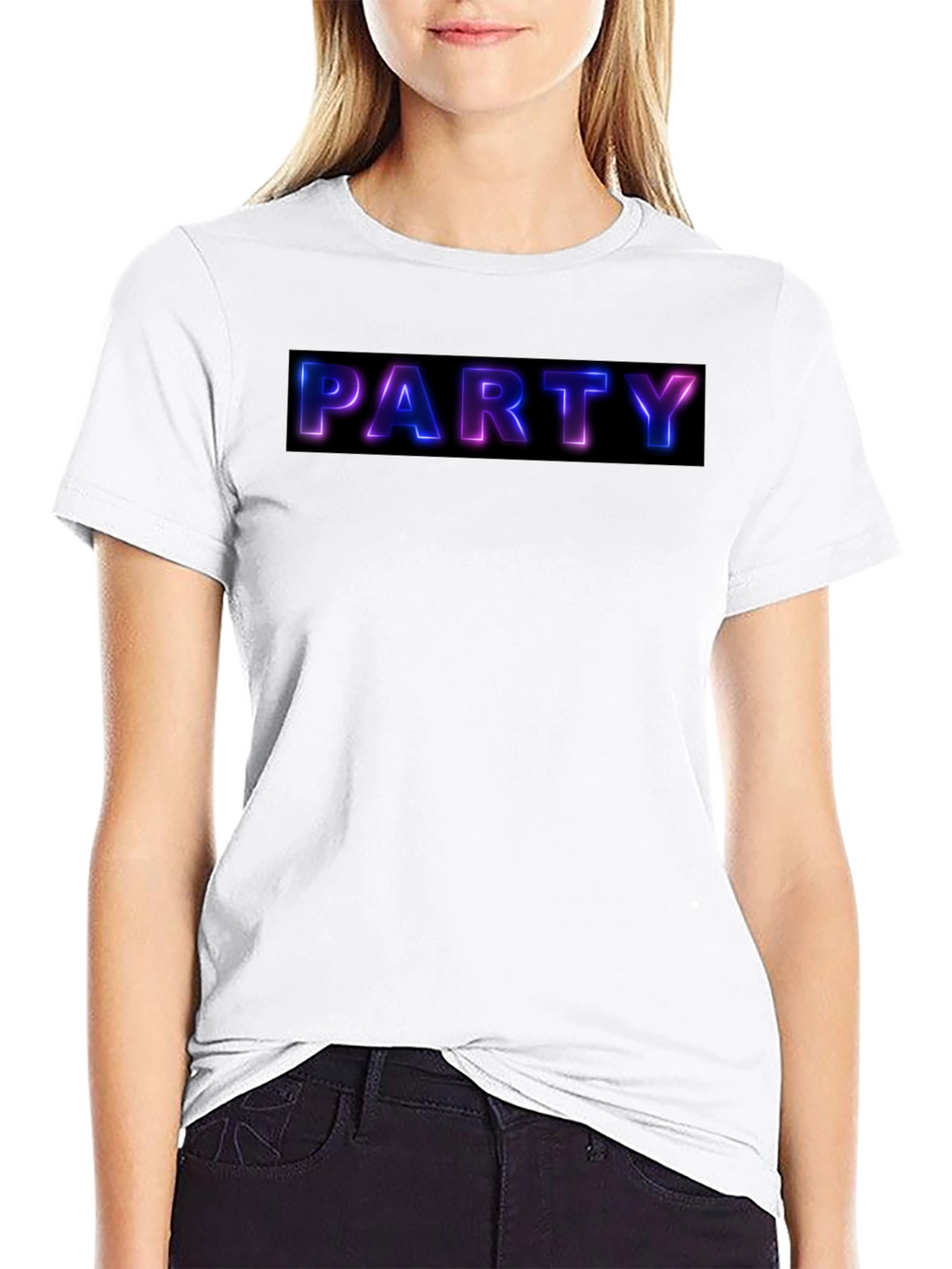 Party Neon Graphic Black T-Shirt