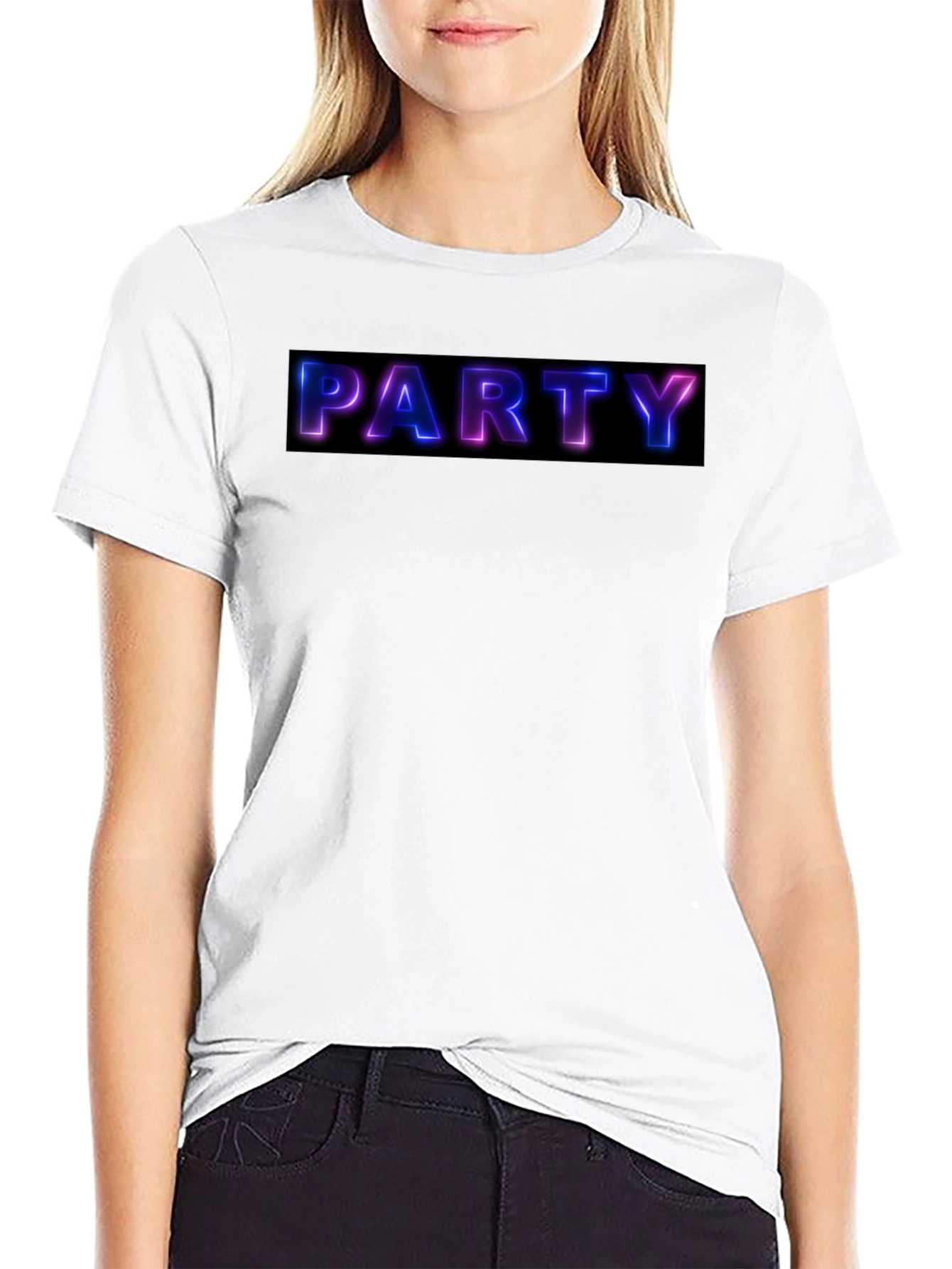 Party Neon Graphic Black T-Shirt