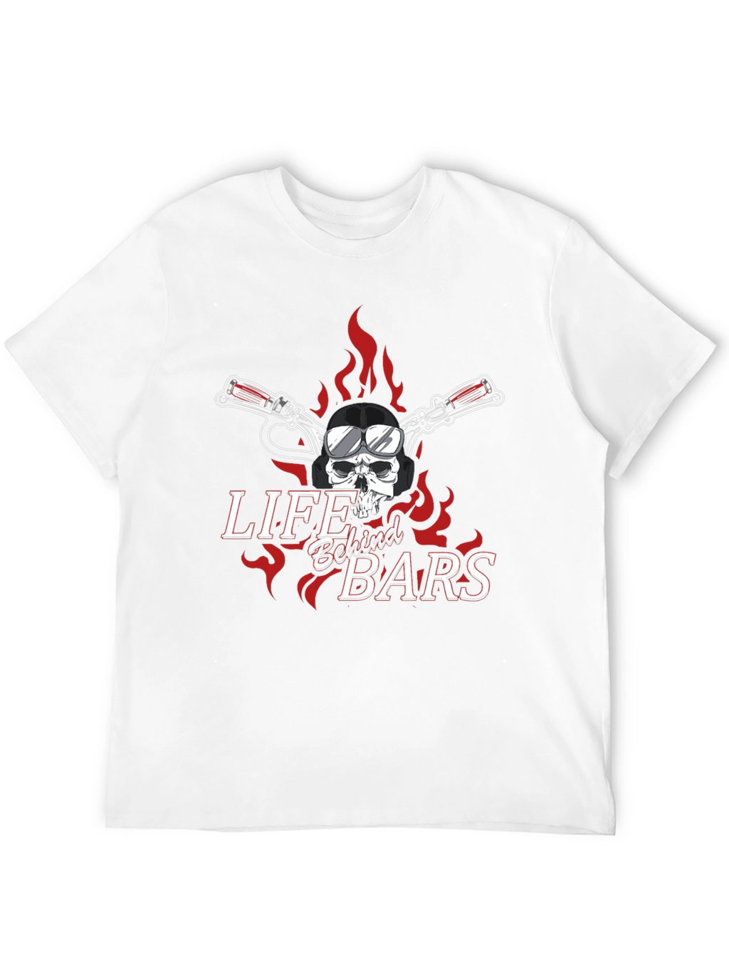Life Behind Bars Skull Motorcycle T-Shirt
