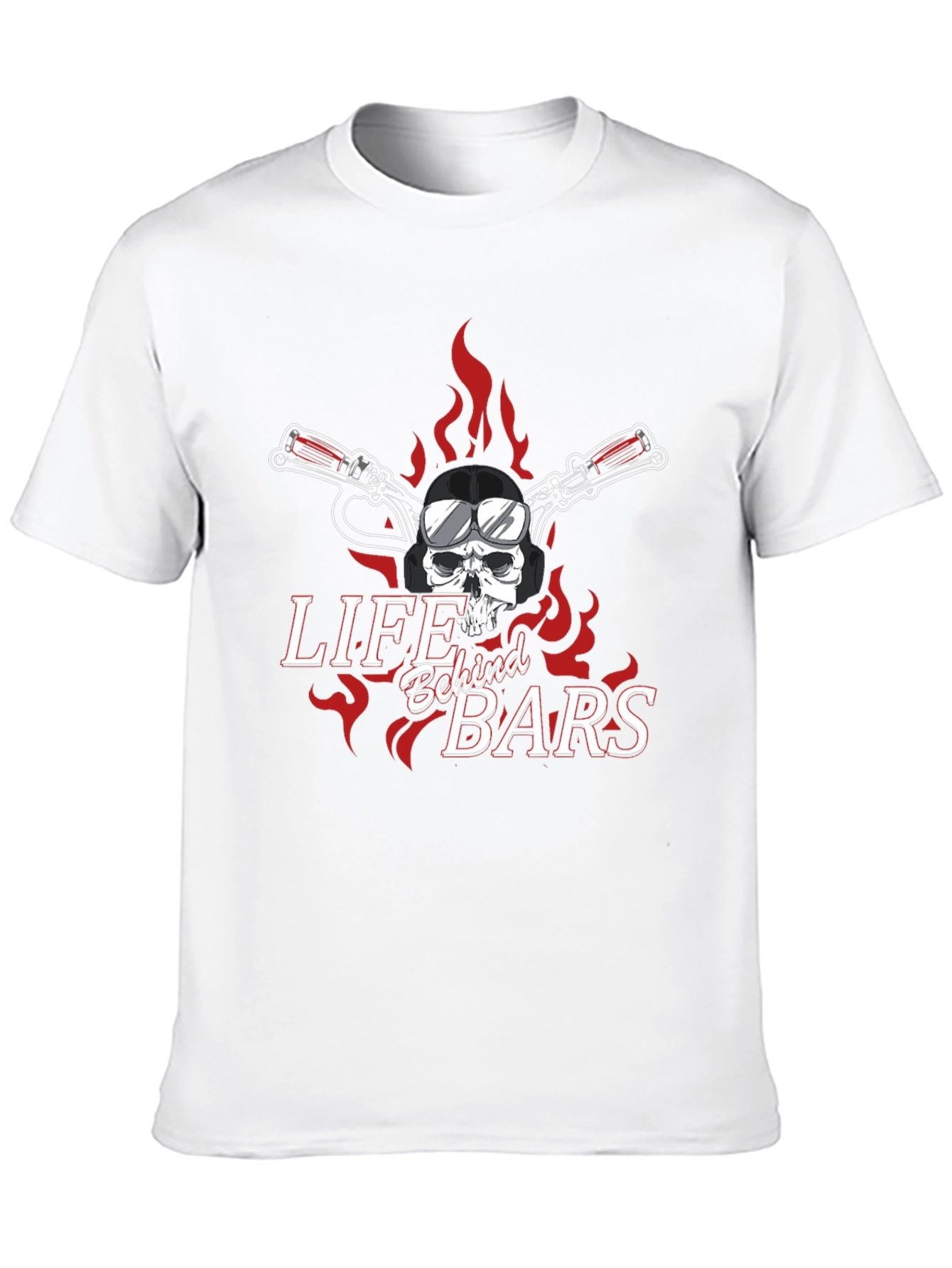 Life Behind Bars Skull Motorcycle T-Shirt