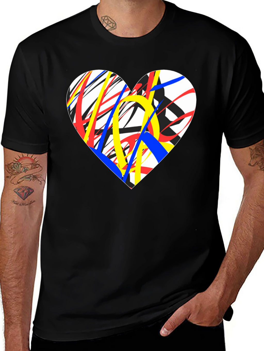 Abstract Heart Graphic Tee - Modern Art T-Shirt