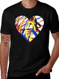 Abstract Heart Graphic Tee - Modern Art T-Shirt