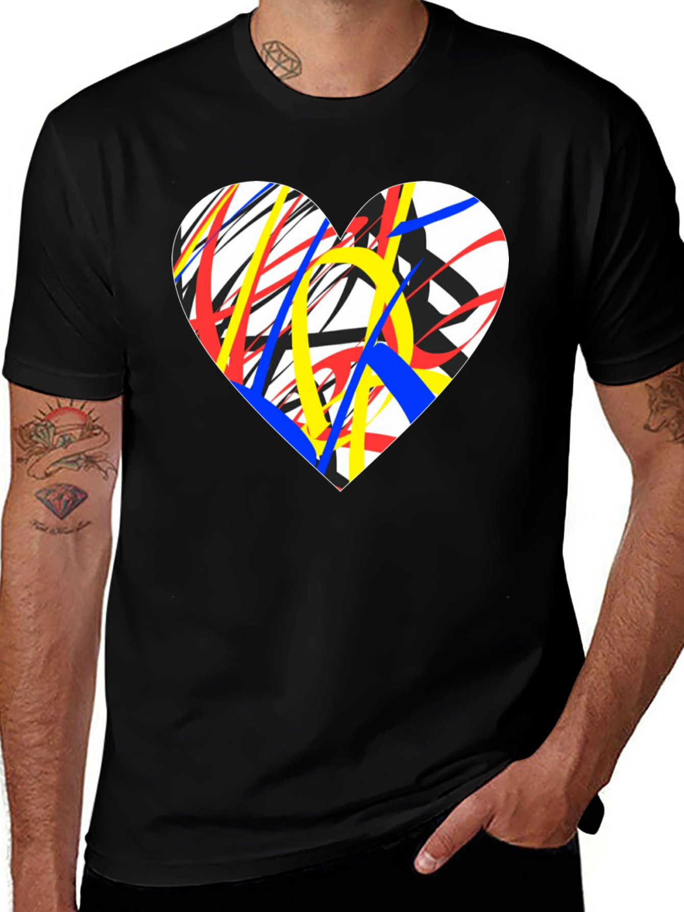 Abstract Heart Graphic Tee - Modern Art T-Shirt