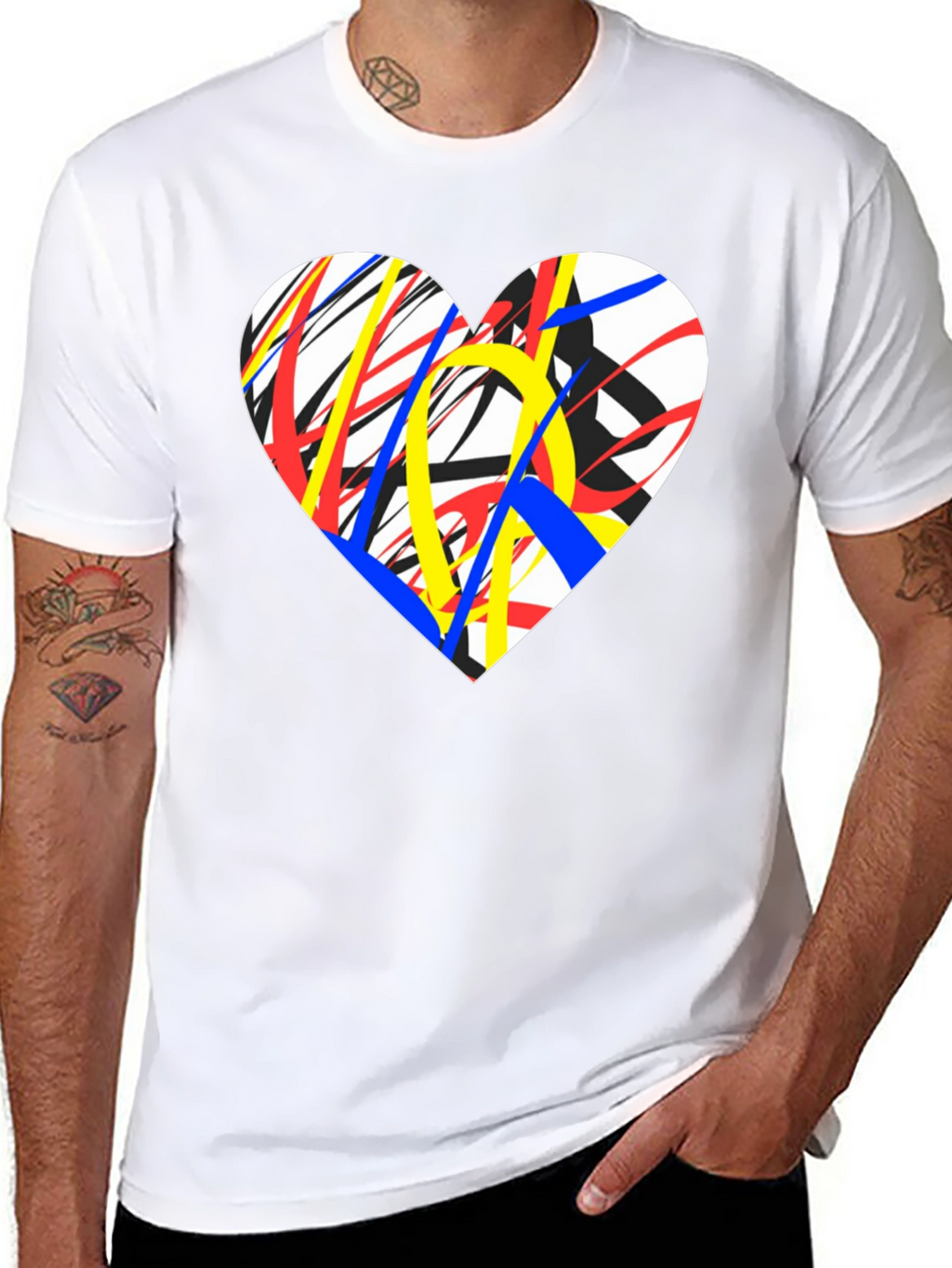 Abstract Heart Graphic Tee - Modern Art T-Shirt