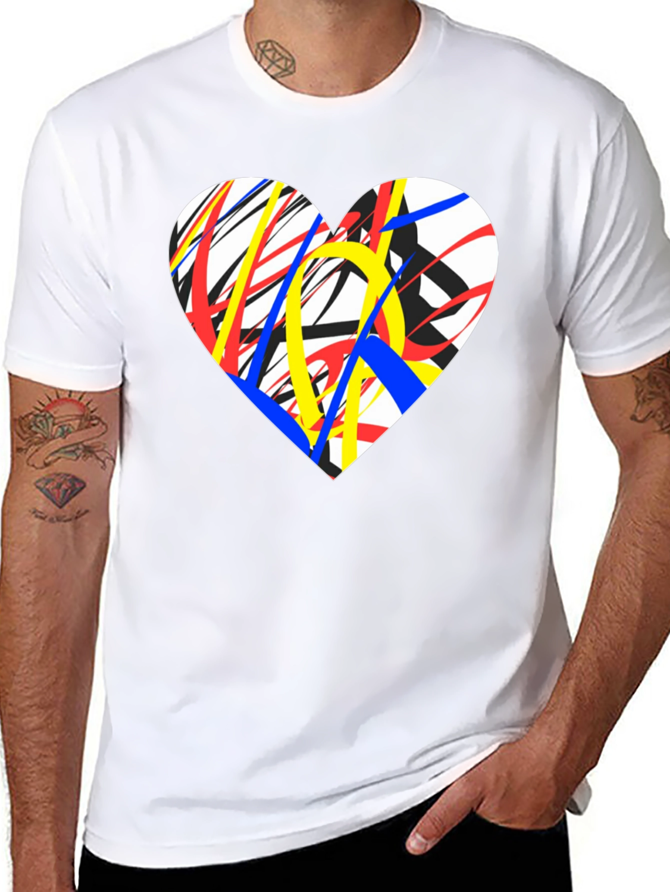 Abstract Heart Graphic Tee - Modern Art T-Shirt