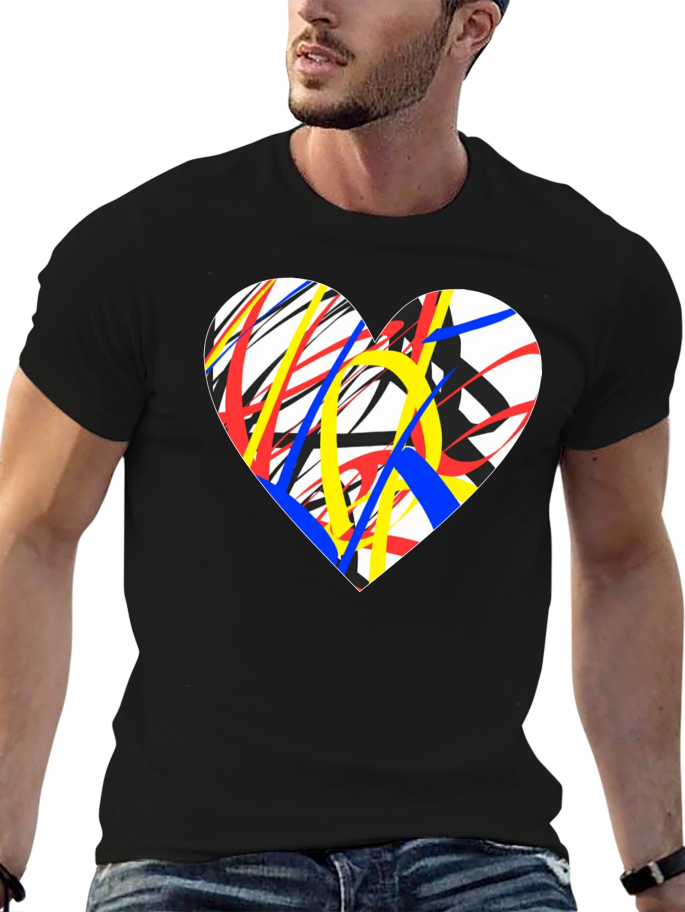 Abstract Heart Graphic Tee - Modern Art T-Shirt