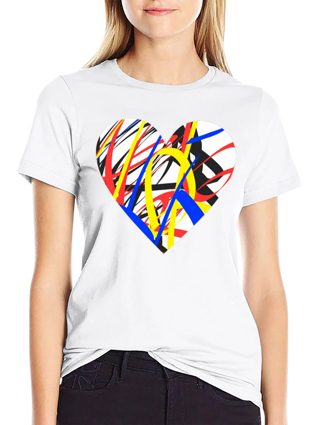 Abstract Heart Graphic Tee - Modern Art T-Shirt