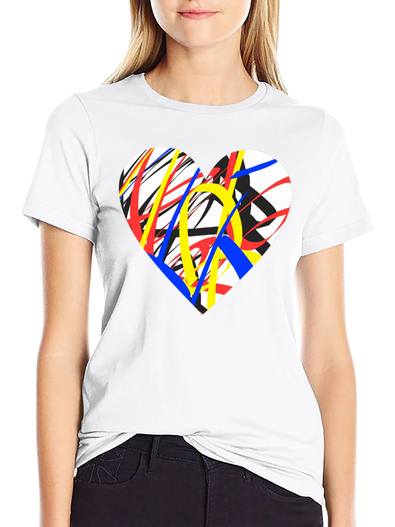 Abstract Heart Graphic Tee - Modern Art T-Shirt