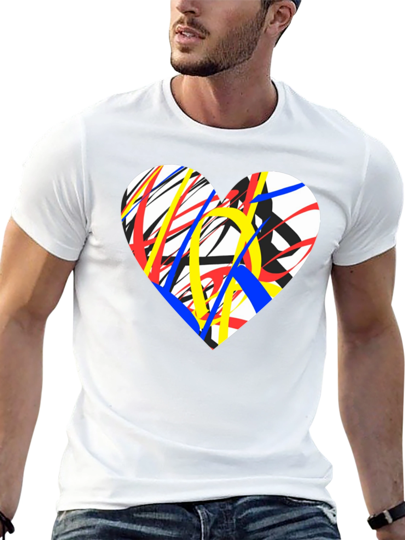 Abstract Heart Graphic Tee - Modern Art T-Shirt