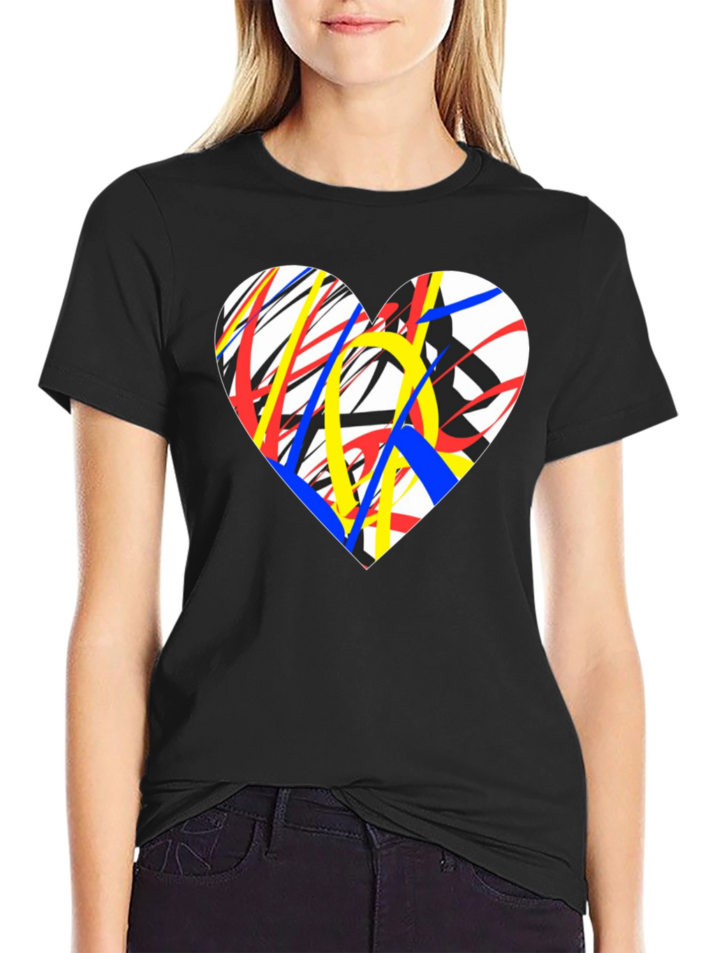 Abstract Heart Graphic Tee - Modern Art T-Shirt
