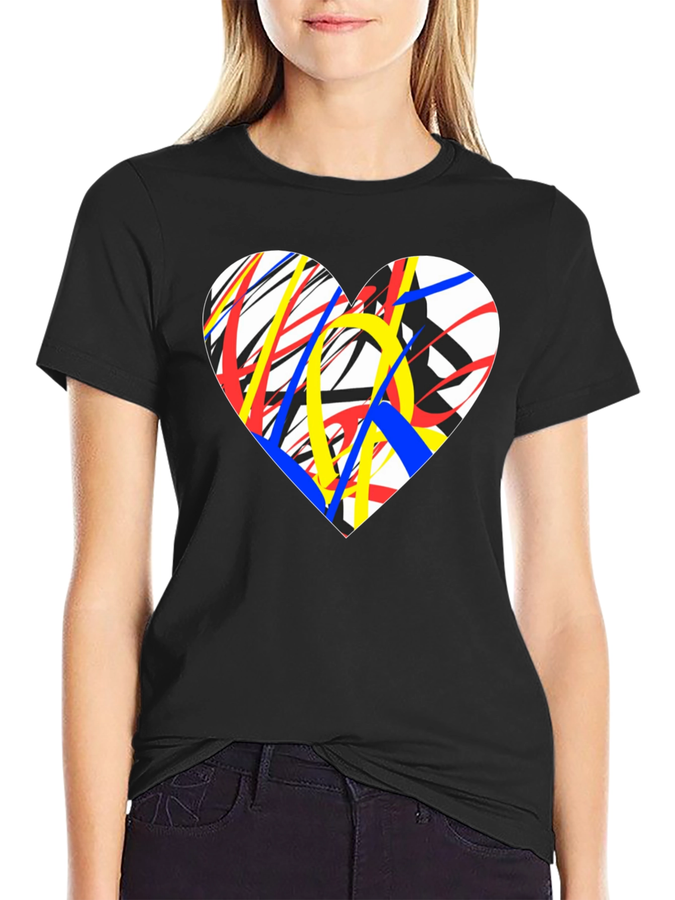 Abstract Heart Graphic Tee - Modern Art T-Shirt