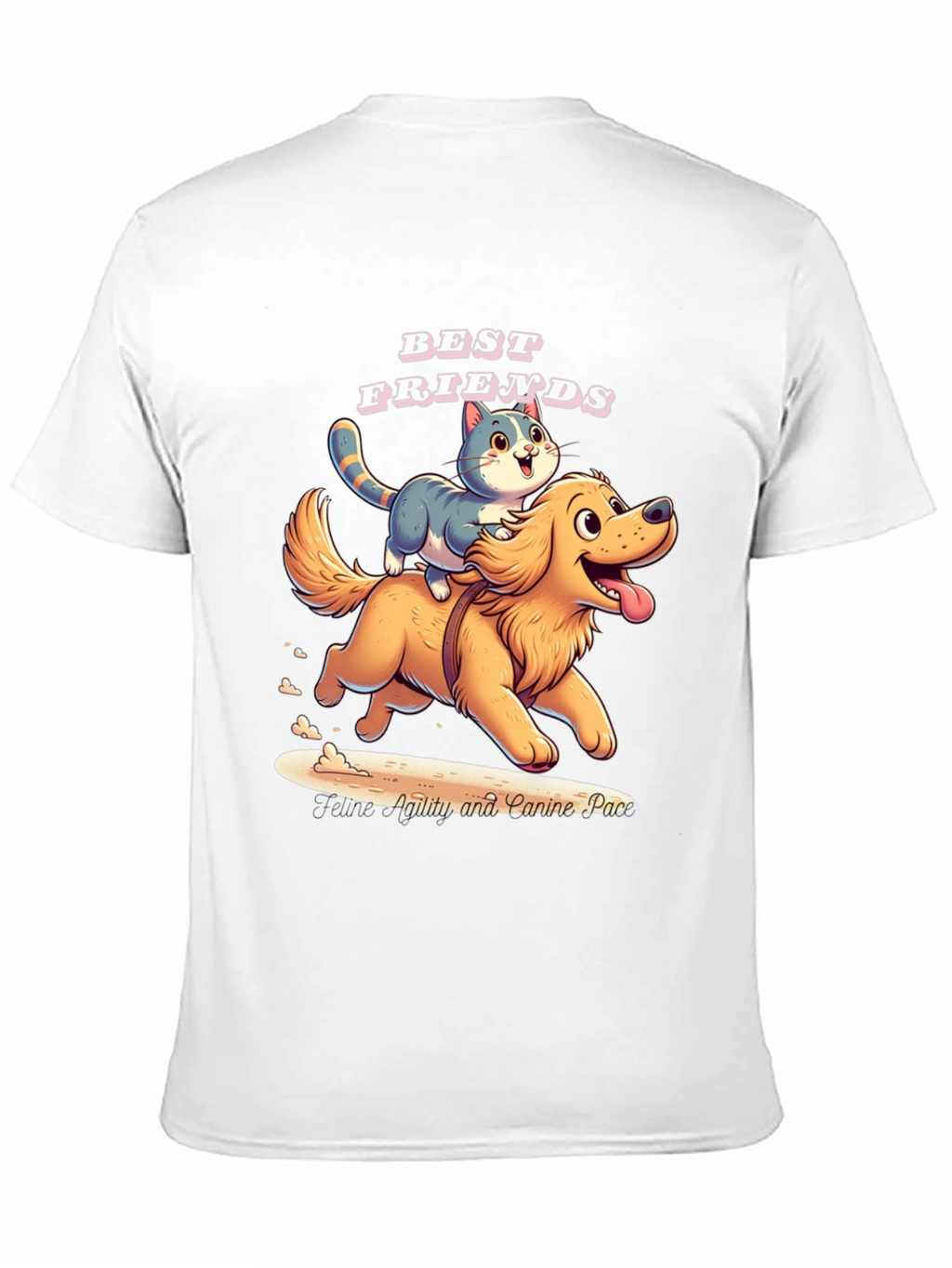Best Friends Cat and Dog Graphic T-Shirt