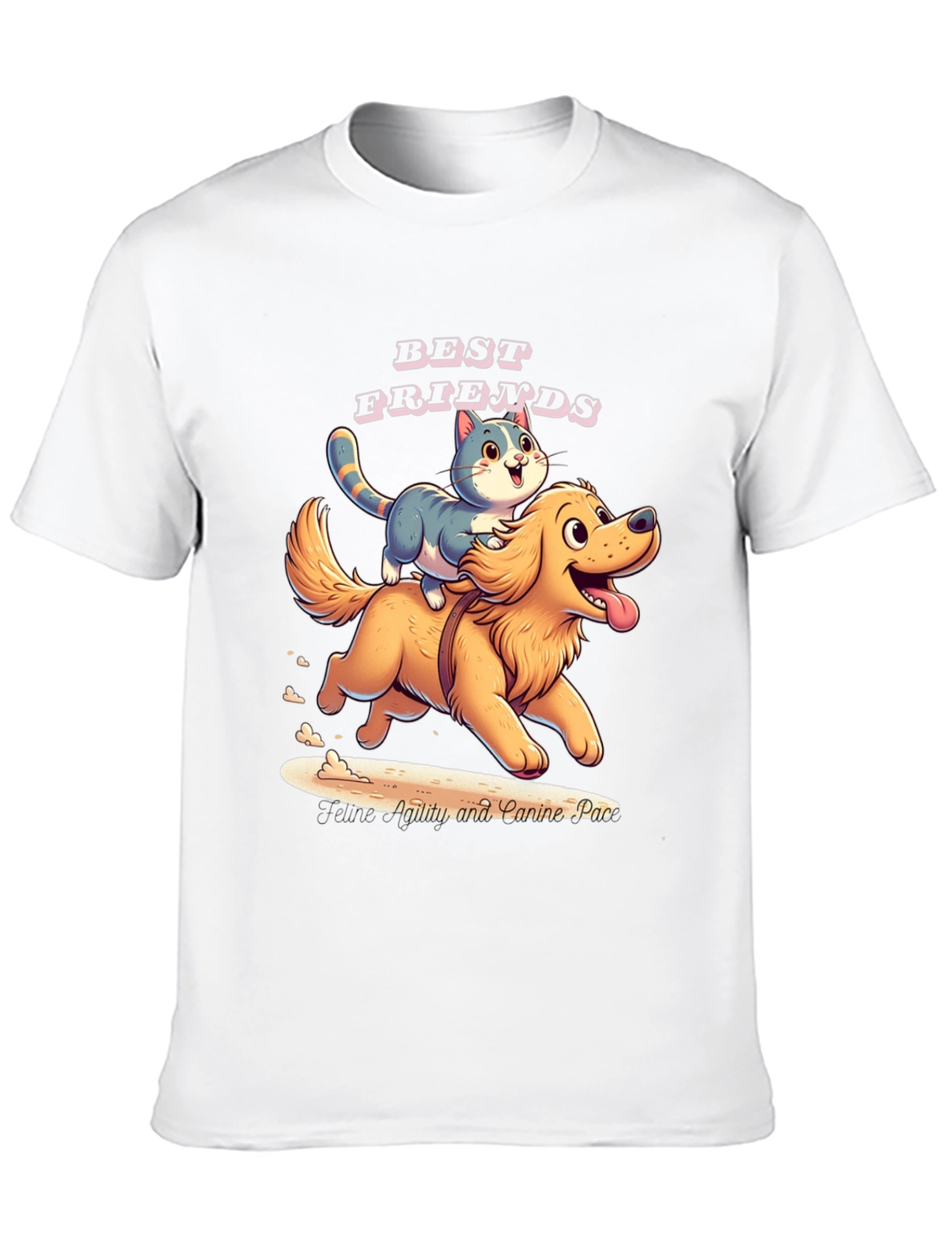 Best Friends Cat and Dog Graphic T-Shirt