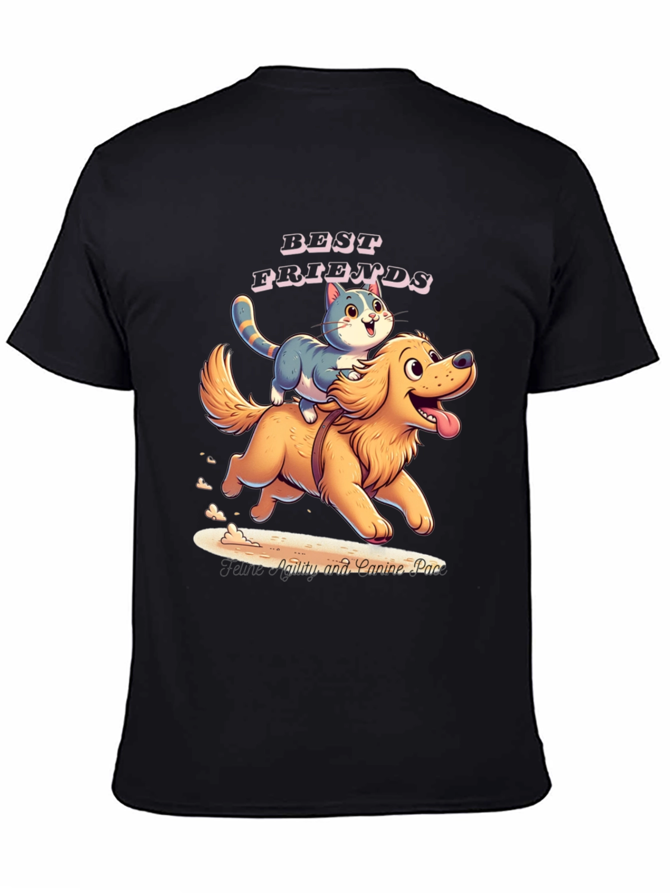 Best Friends Cat and Dog Graphic T-Shirt
