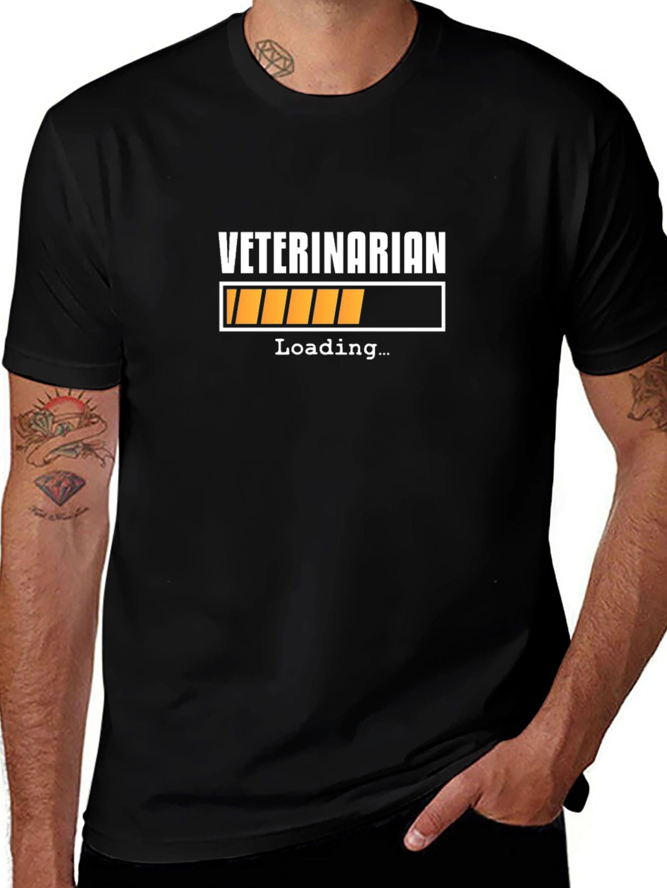 Veterinarian Loading T-Shirt - Black Graphic Tee