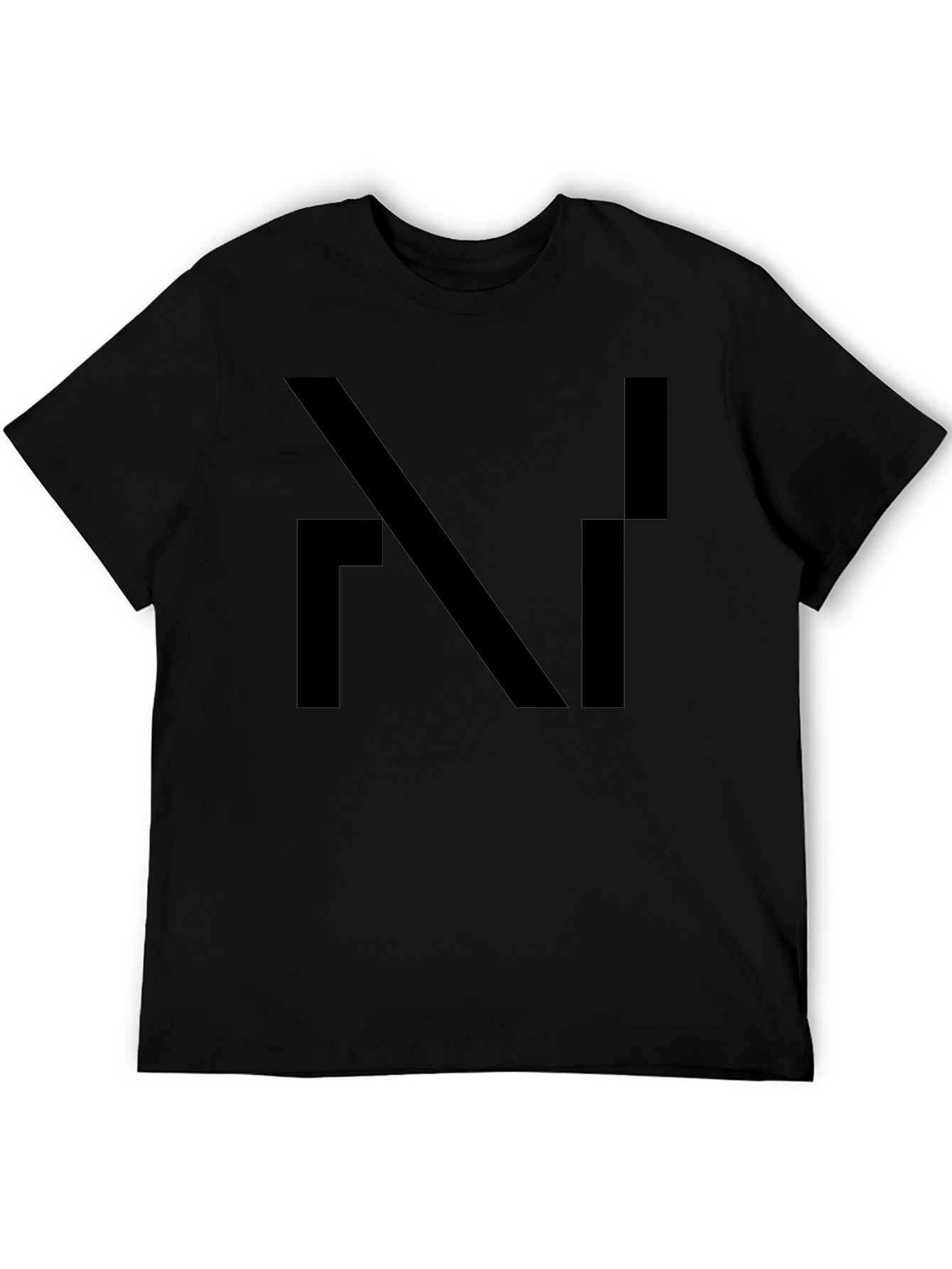 Modern Abstract Design Black T-Shirt for Men