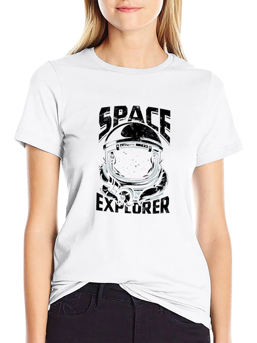 Space Explorer Graphic T-Shirt - Astronaut Helmet Tee