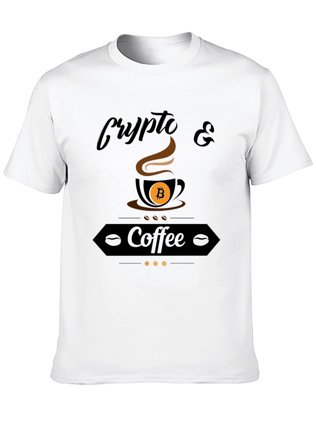 Crypto & Coffee Graphic T-Shirt - Bitcoin Lover Tee