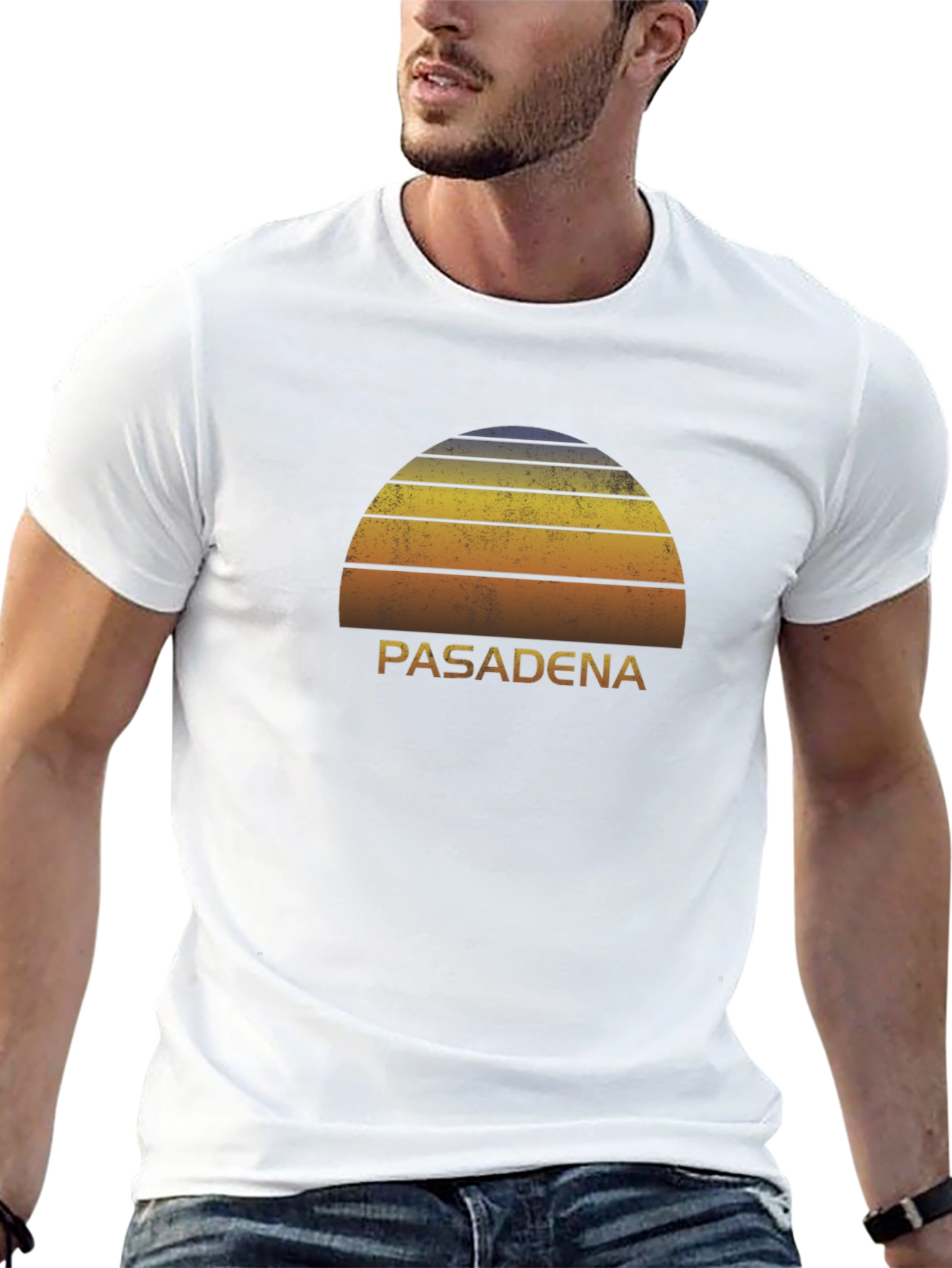 Pasadena Sunset Graphic Tee - Retro Style Black T-Shirt