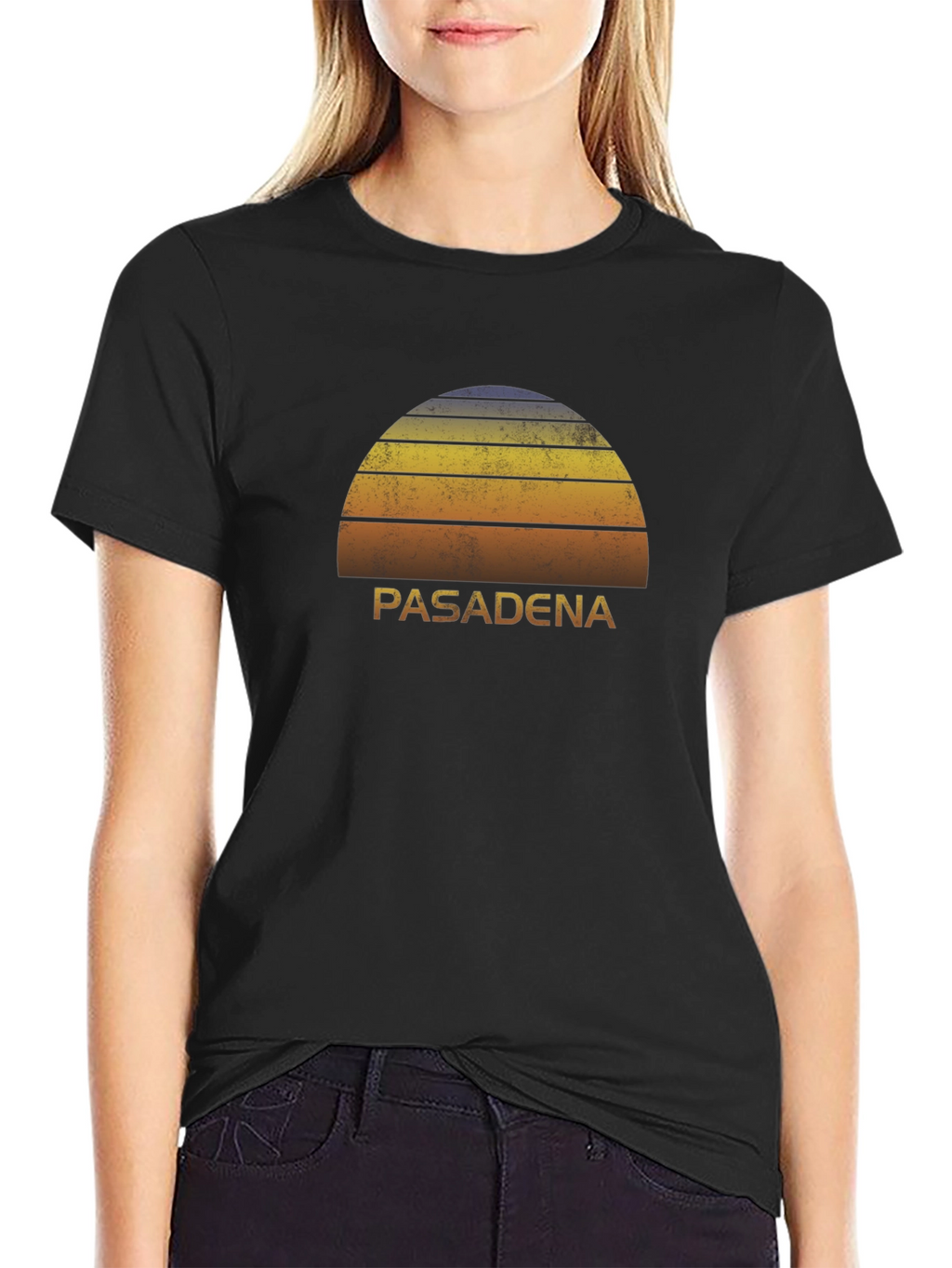 Pasadena Sunset Graphic Tee - Retro Style Black T-Shirt