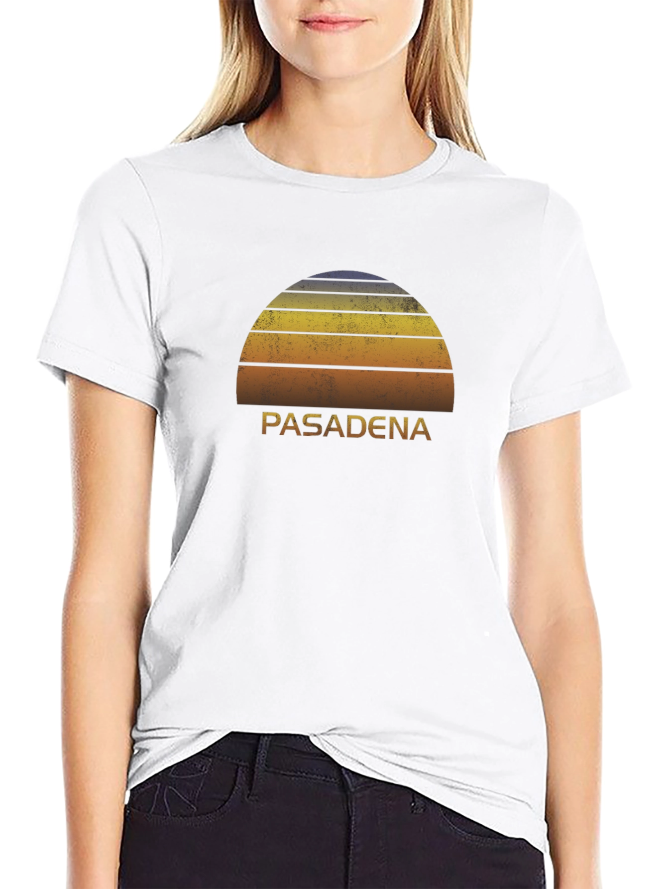 Pasadena Sunset Graphic Tee - Retro Style Black T-Shirt