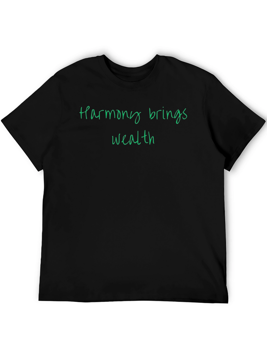 Harmony Brings Wealth - Mens Black T-Shirt