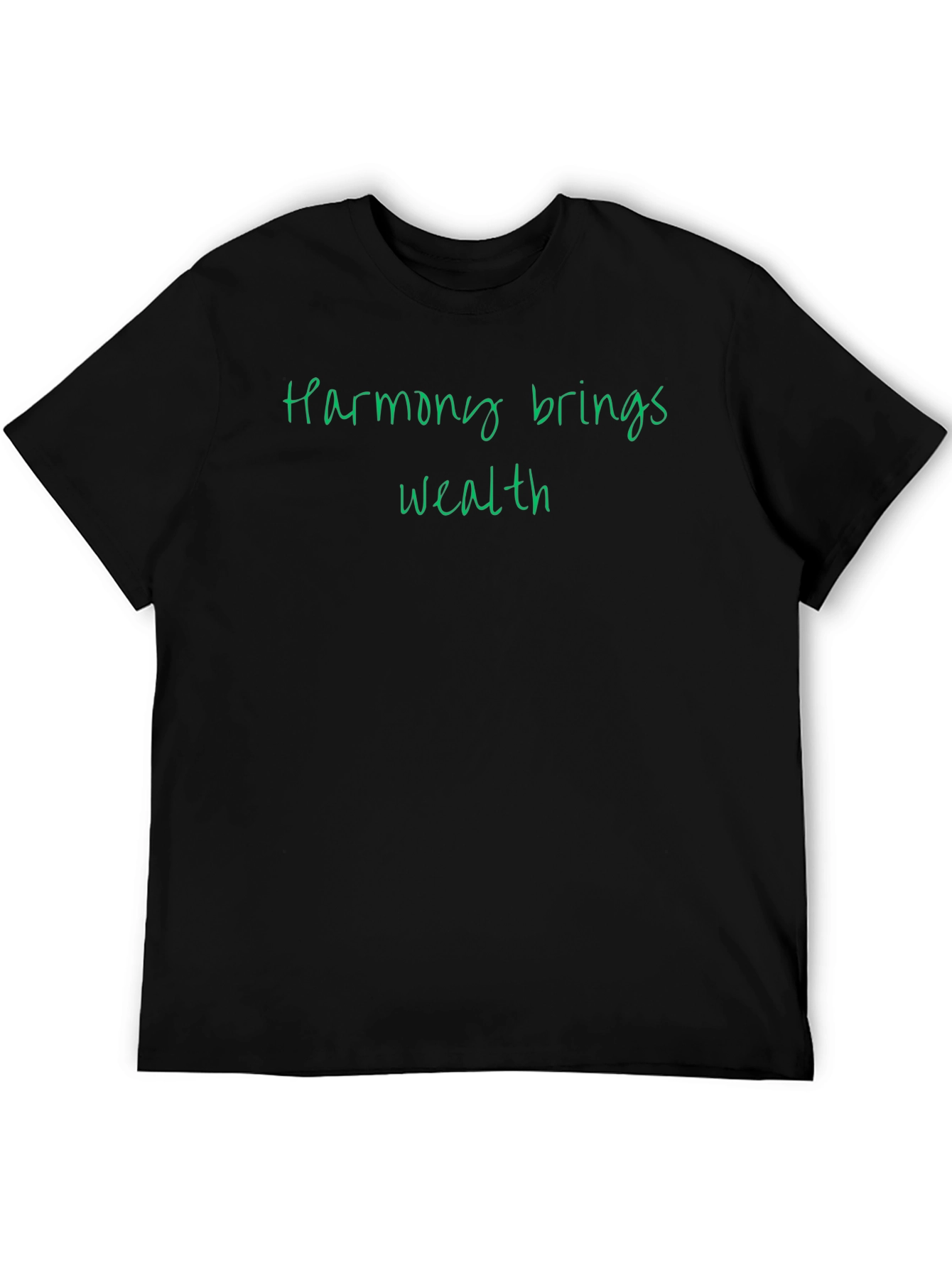 Harmony Brings Wealth - Mens Black T-Shirt