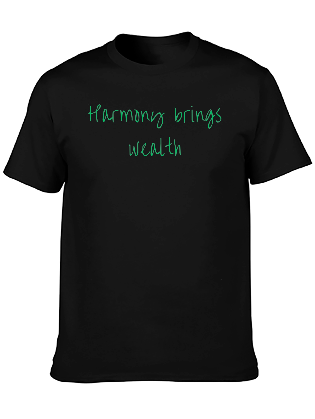 Harmony Brings Wealth - Mens Black T-Shirt