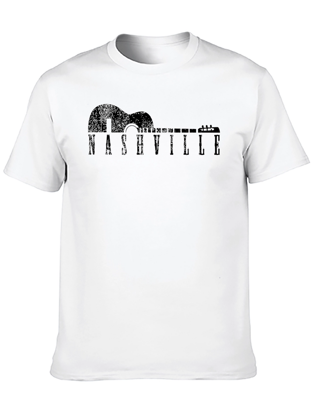 Nashville Guitar Graphic Mens Black T-Shirt