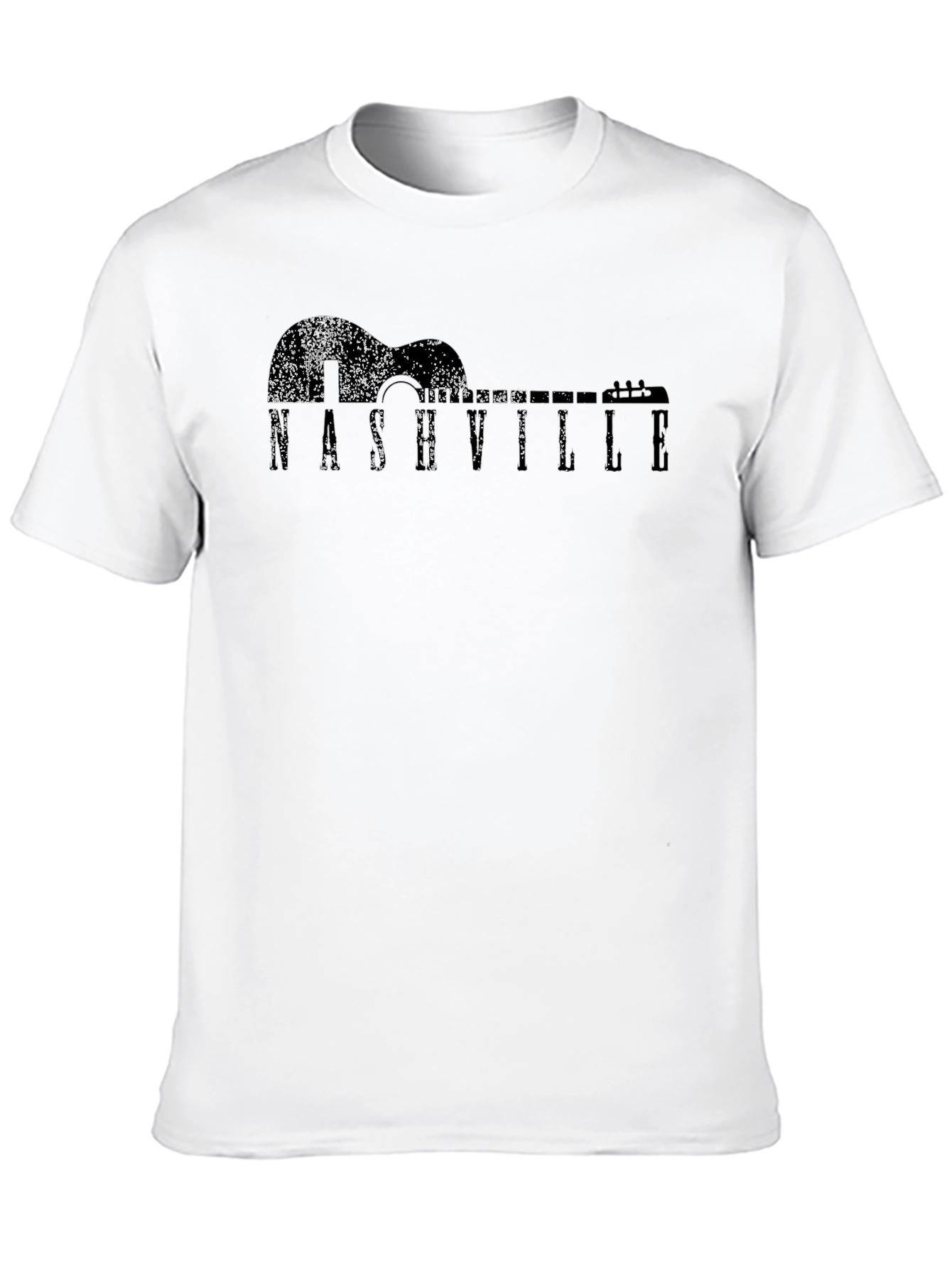 Nashville Guitar Graphic Mens Black T-Shirt