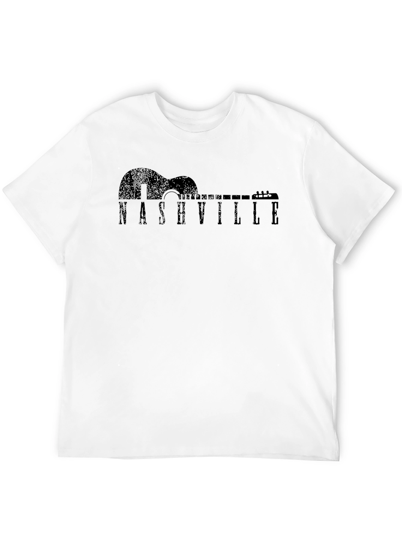 Nashville Guitar Graphic Mens Black T-Shirt