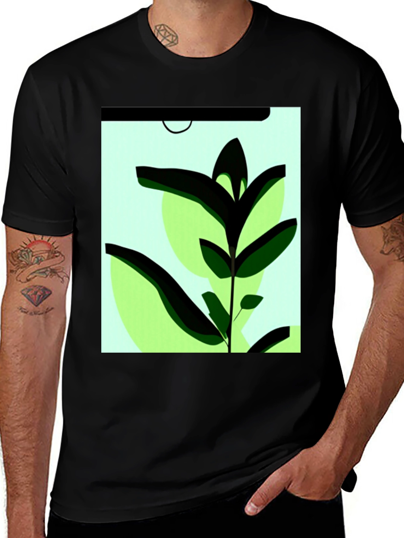 Botanical Graphic Tee - Modern Plant Art Shirt