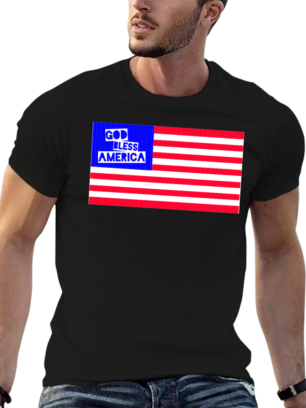 God Bless America Patriotic Graphic Tee