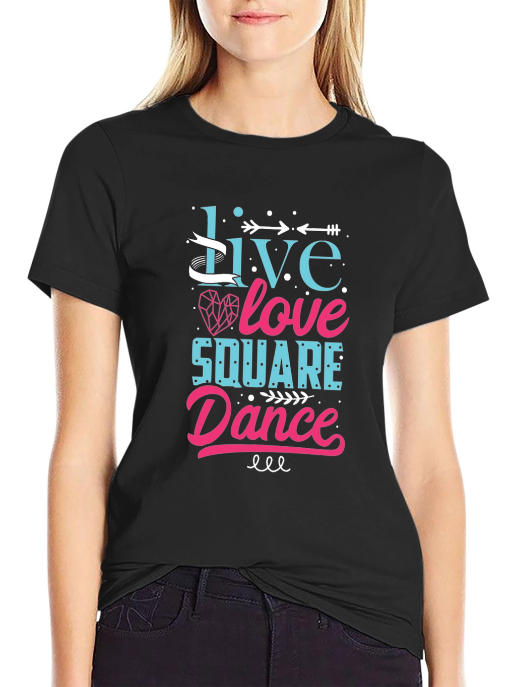 Live Love Square Dance Graphic Tee