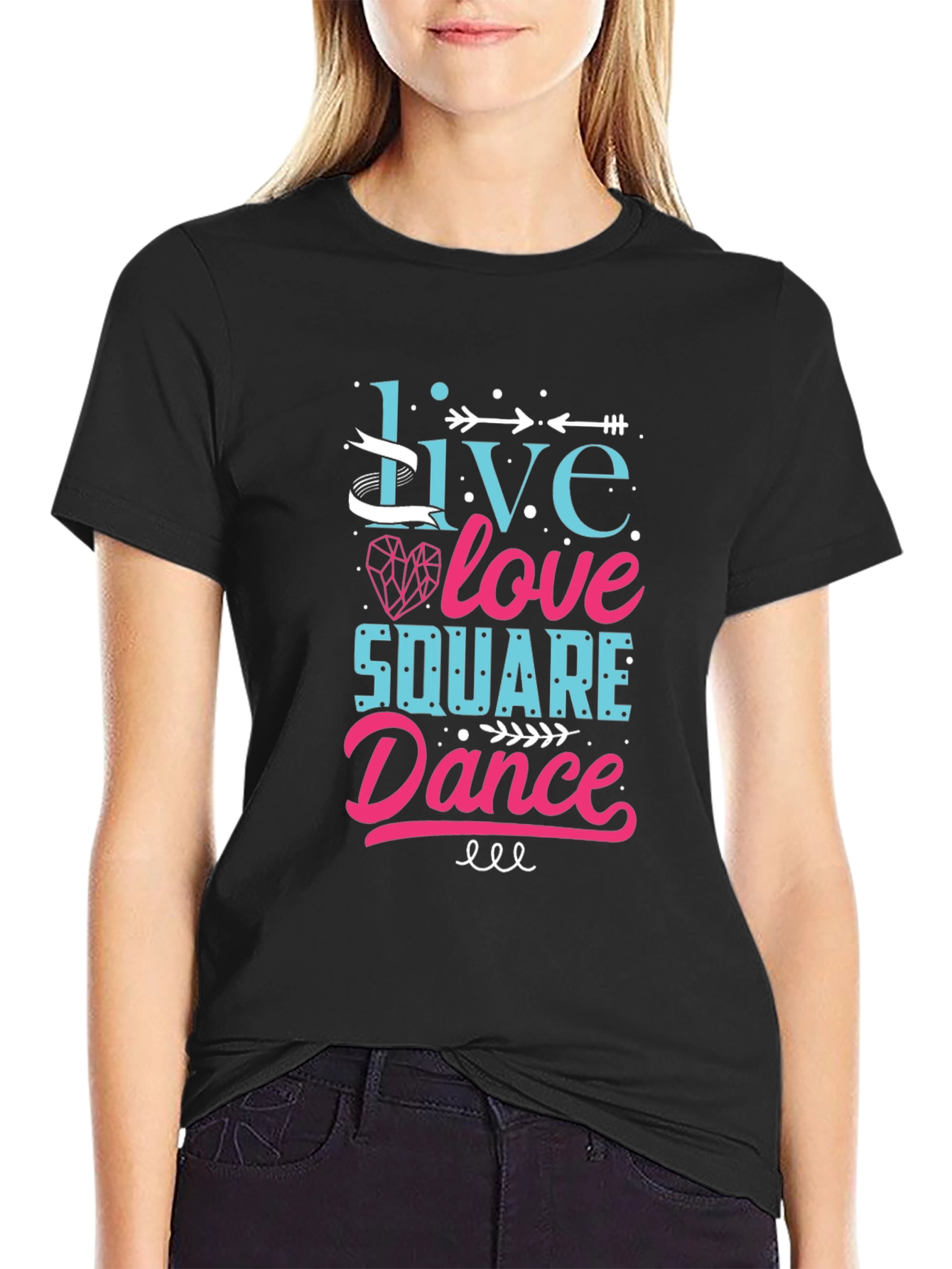 Live Love Square Dance Graphic Tee