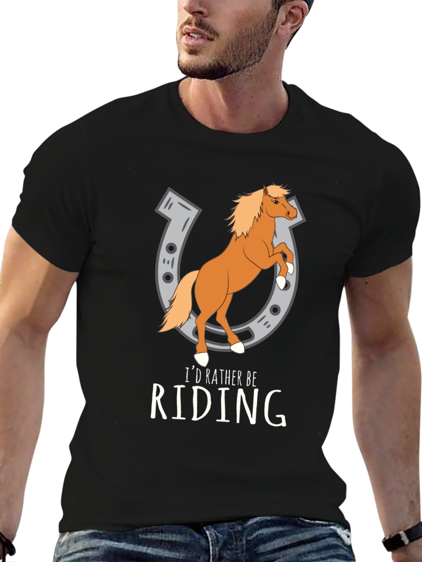 Riding Horse T-Shirt - Novelty Graphic Tee