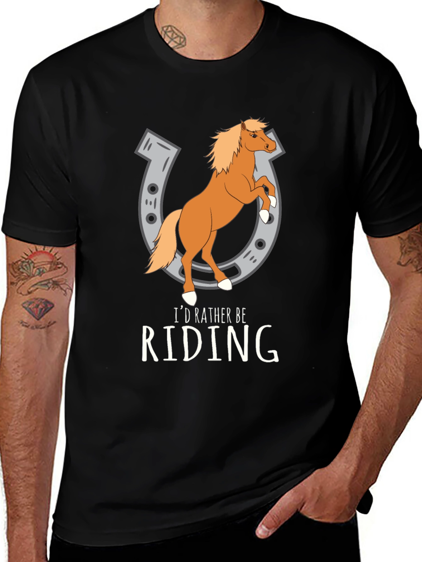 Riding Horse T-Shirt - Novelty Graphic Tee