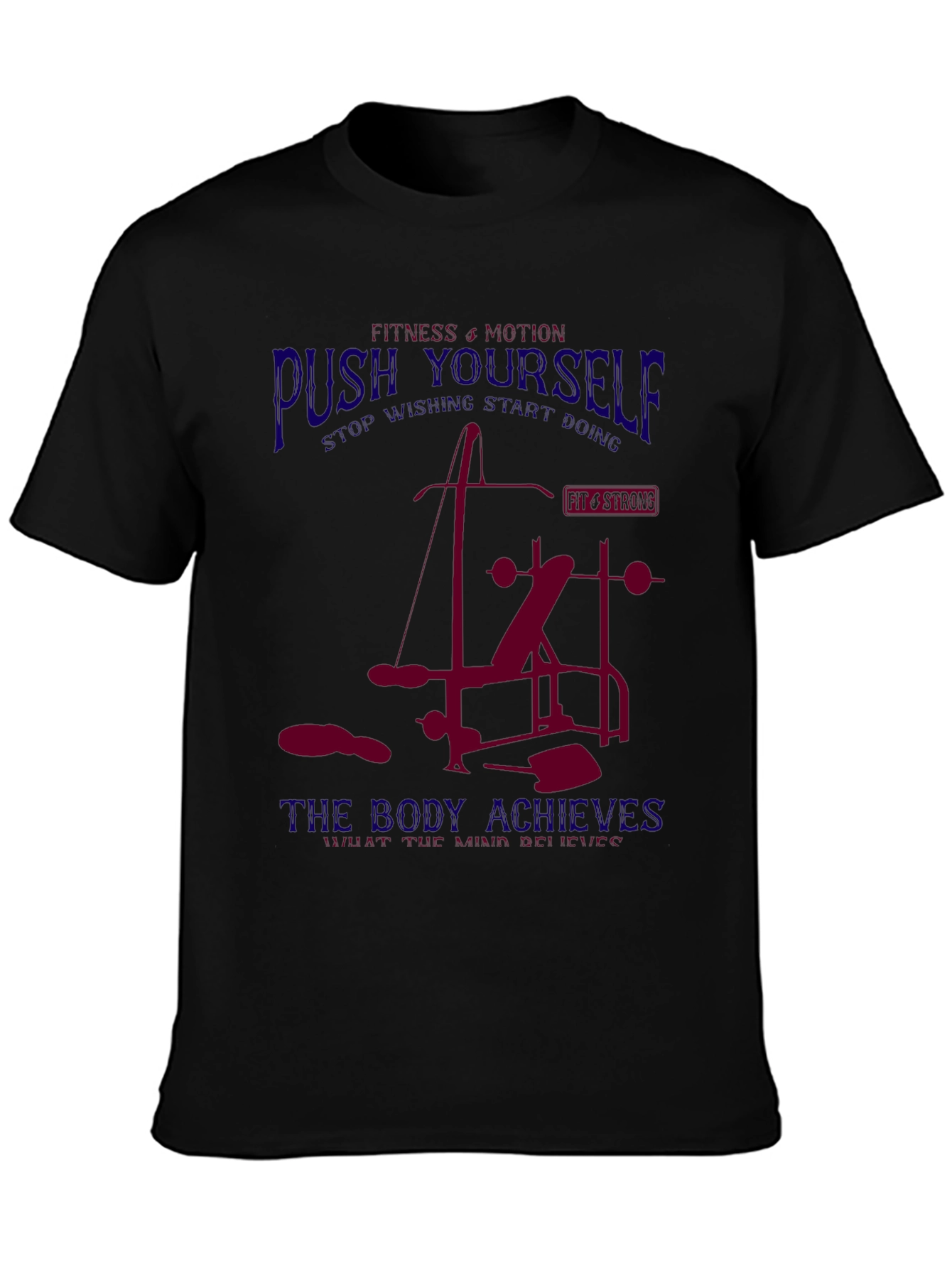 Fitness Motivation T-Shirt - Push Yourself Bodybuilding Gym Tee