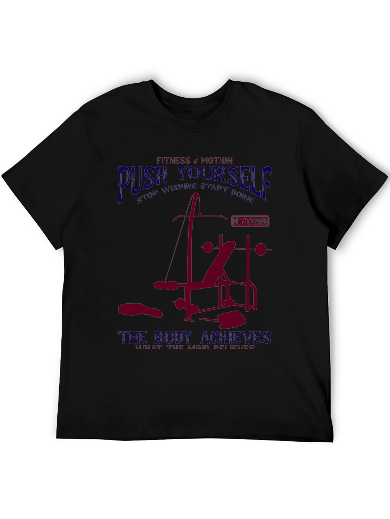 Fitness Motivation T-Shirt - Push Yourself Bodybuilding Gym Tee