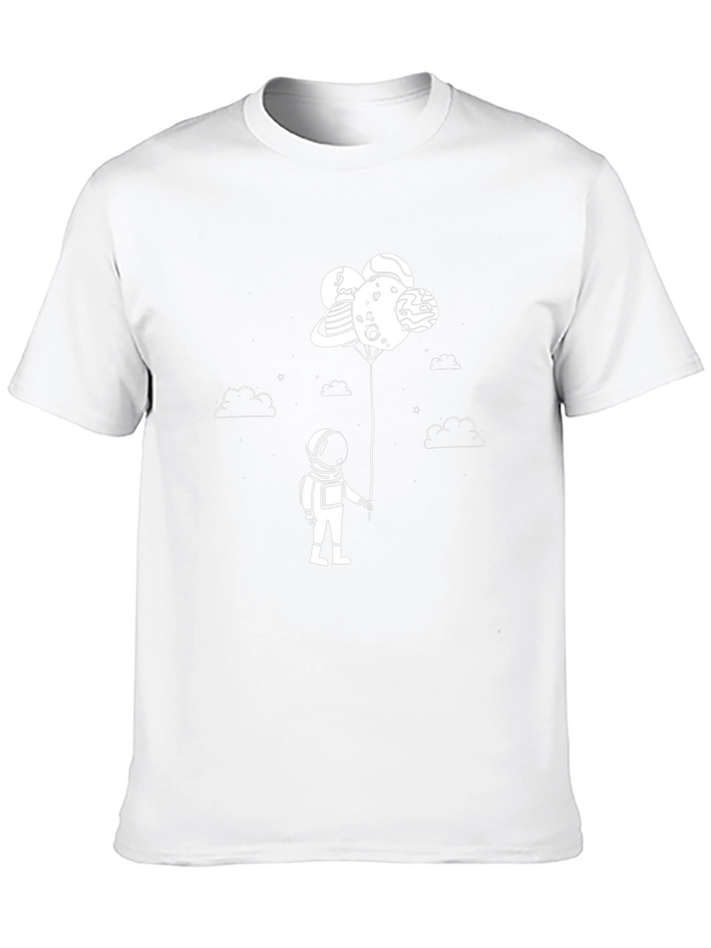 Astronaut Planet Balloons Graphic Tee