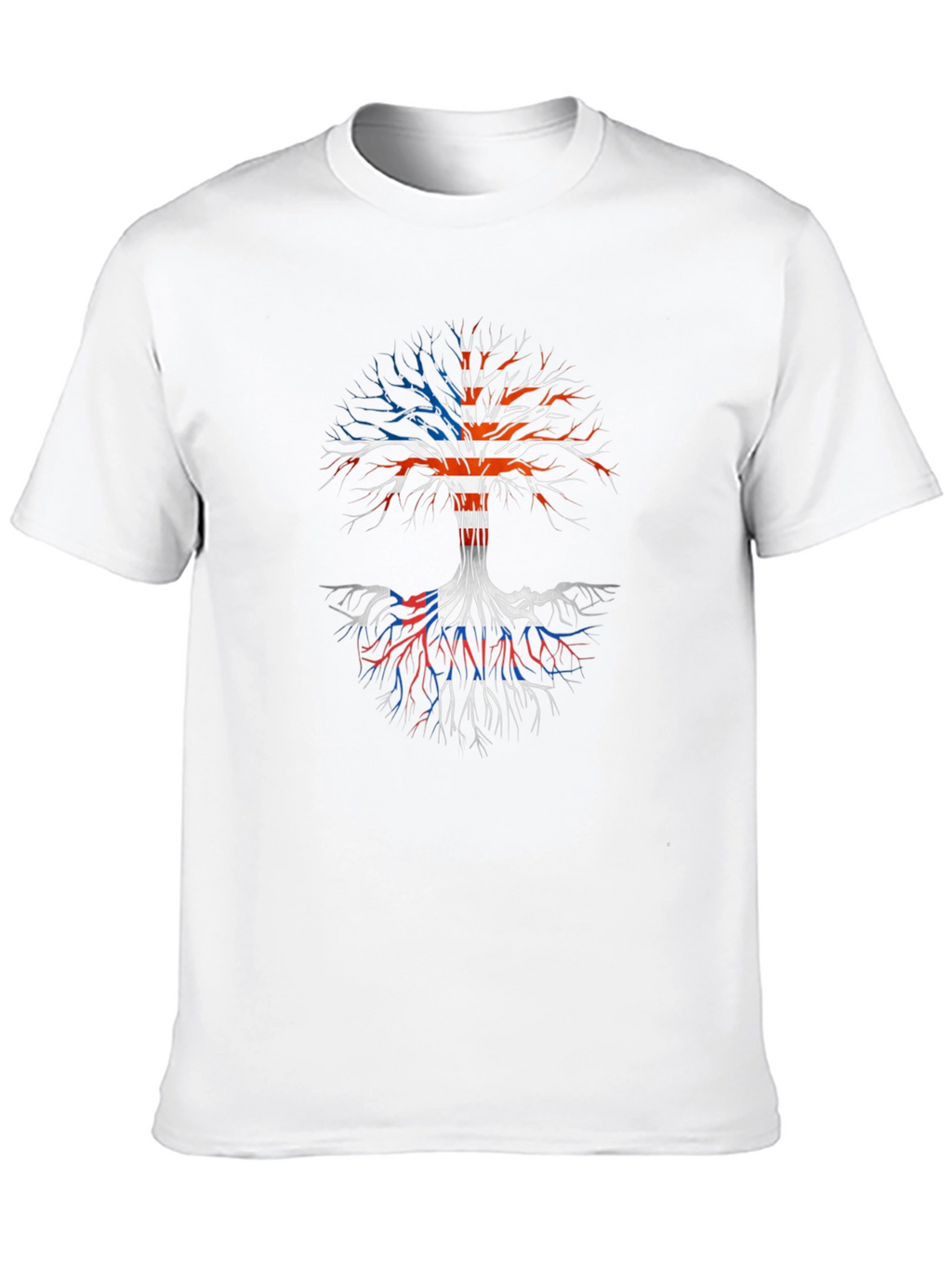 USA Flag Tree Roots Graphic Print T-Shirt