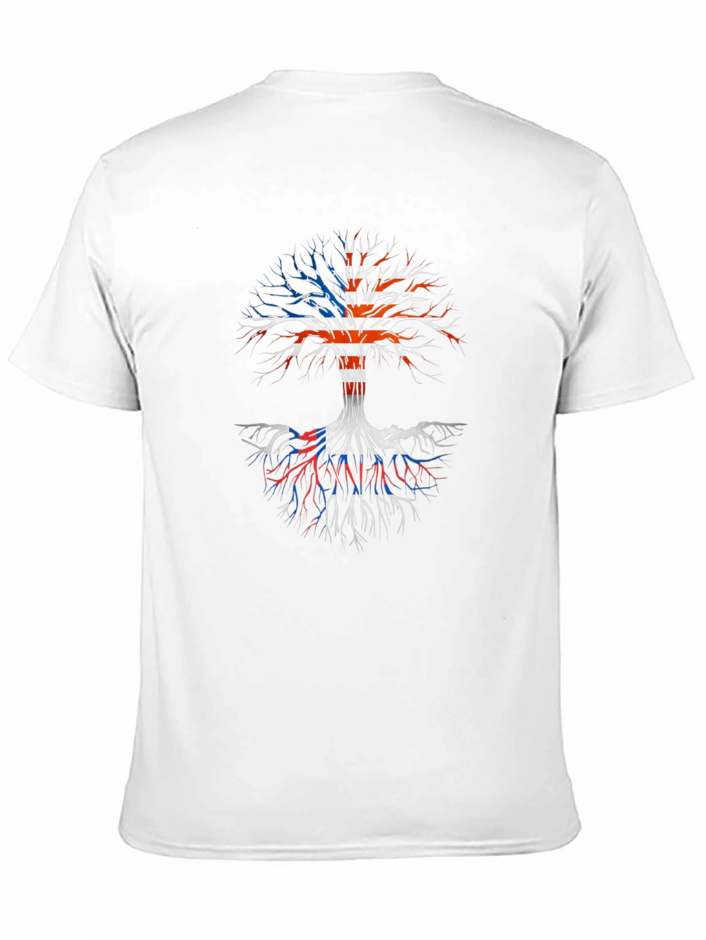 USA Flag Tree Roots Graphic Print T-Shirt
